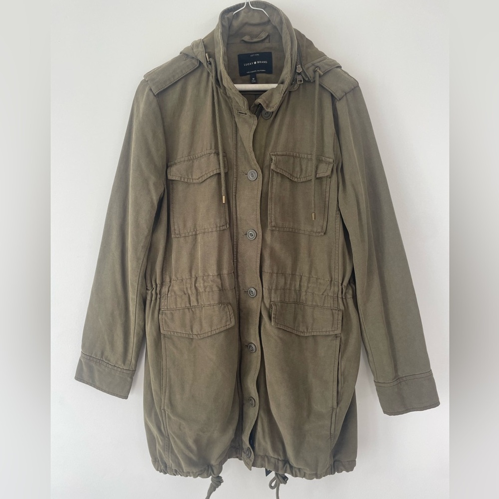 Lucky Brand Olive Green Hooded Jacket, Women’s M, NWT!
